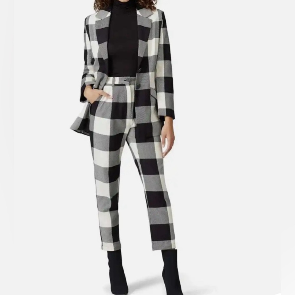 Mara Hoffman Oversized Black and White Gingham Suit BLAZER AND PANTS (rare)
